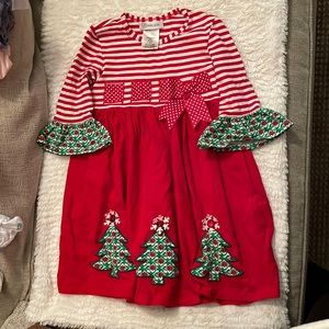 Bonnie Jean Red and Green Holiday Dress